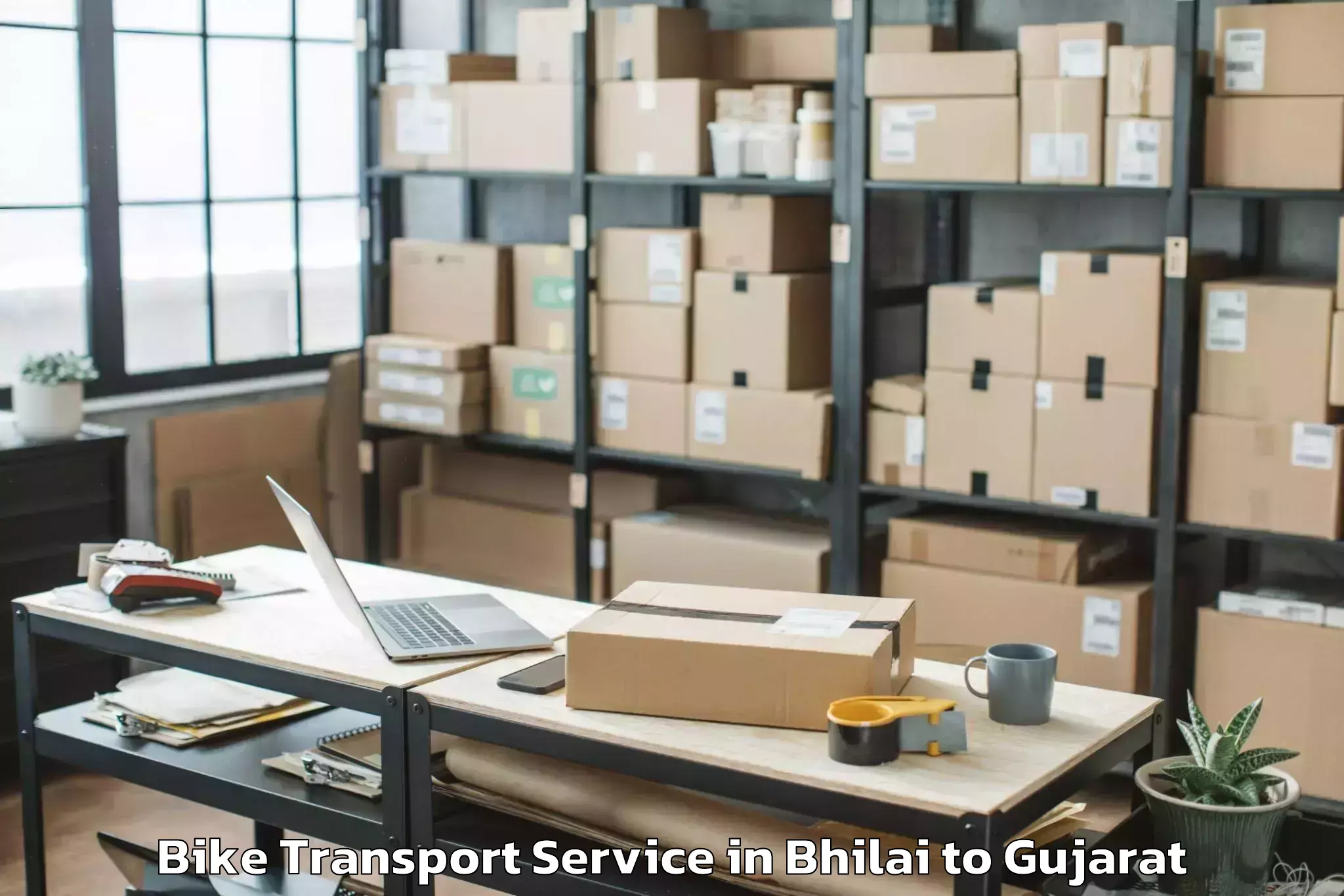 Comprehensive Bhilai to Modasa Bike Transport